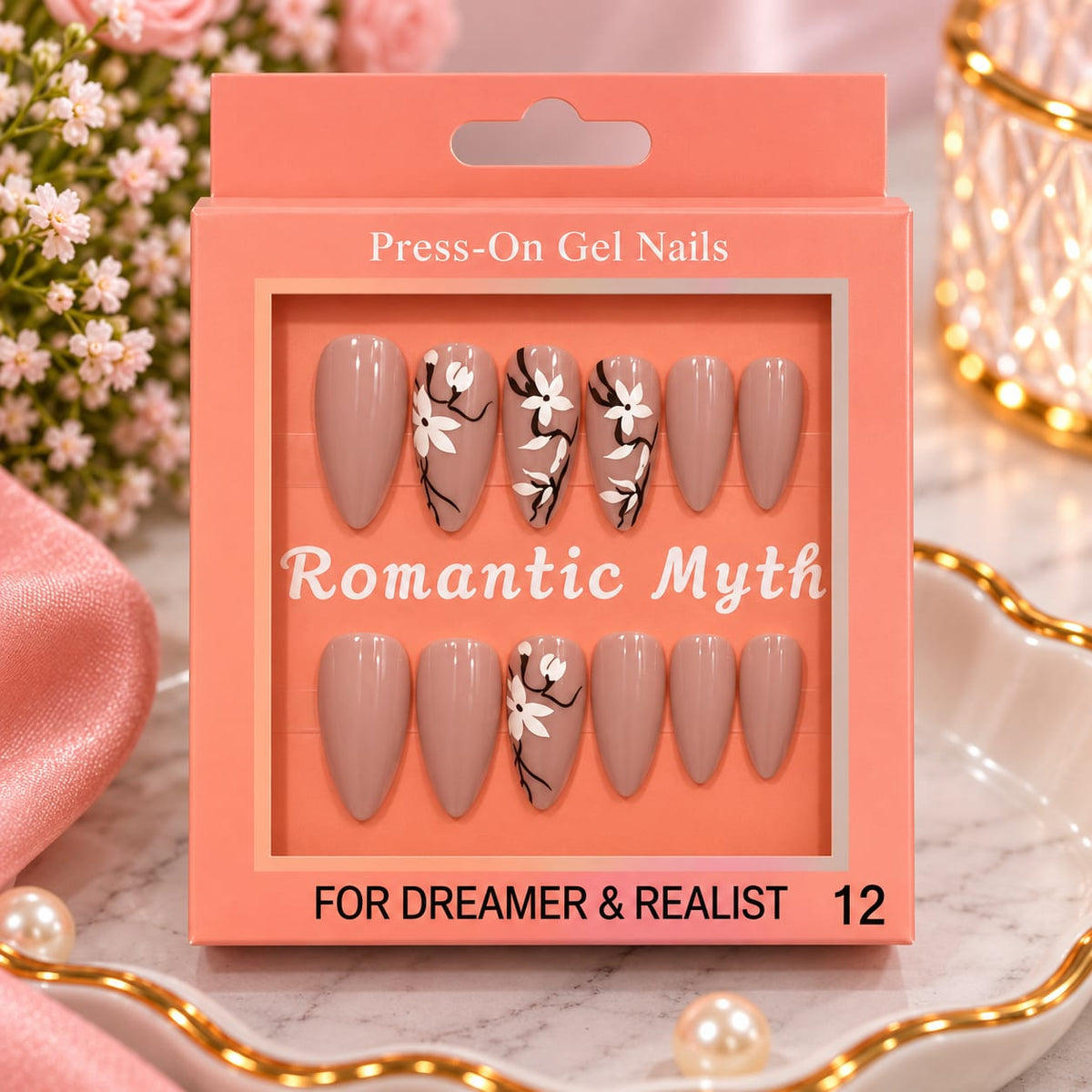 Romantic Floral Nude Press-On Nail Set