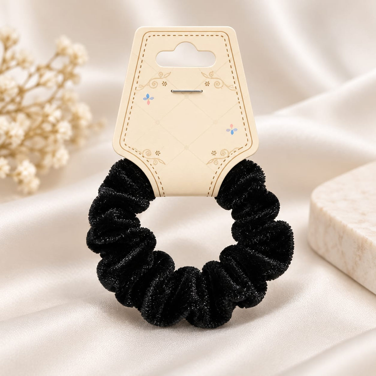 Black Velvet Scrunchie Pair