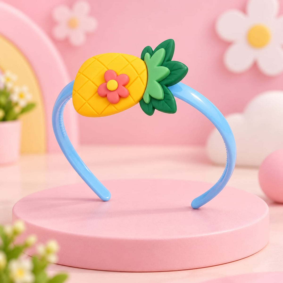 Sky Blue Pineapple Kids Headband