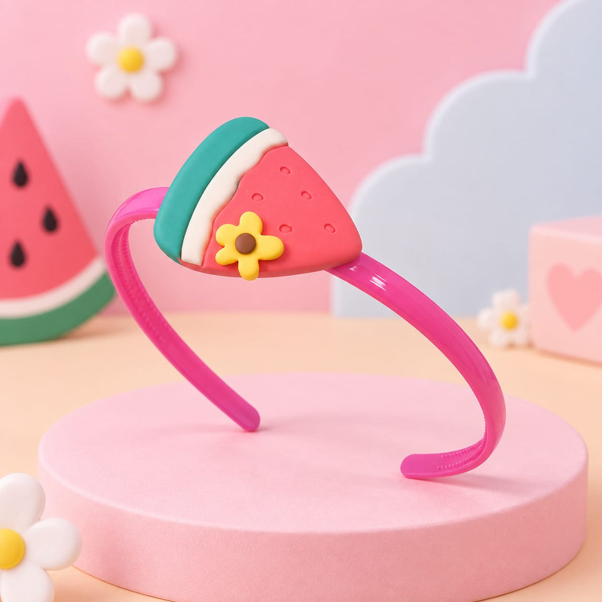 Pink Watermelon Slice Headband