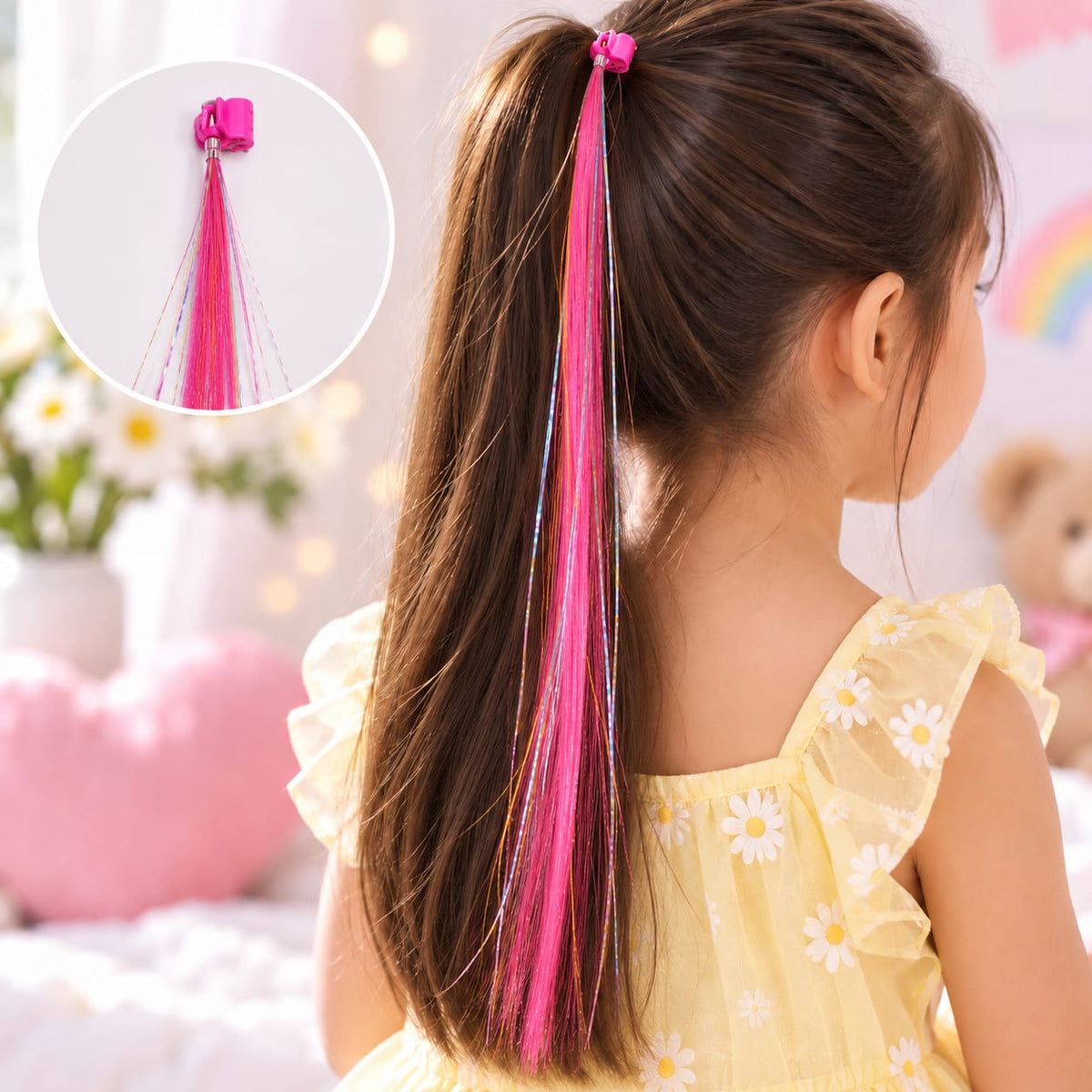 Rainbow Shine Clip-In Hair Strands