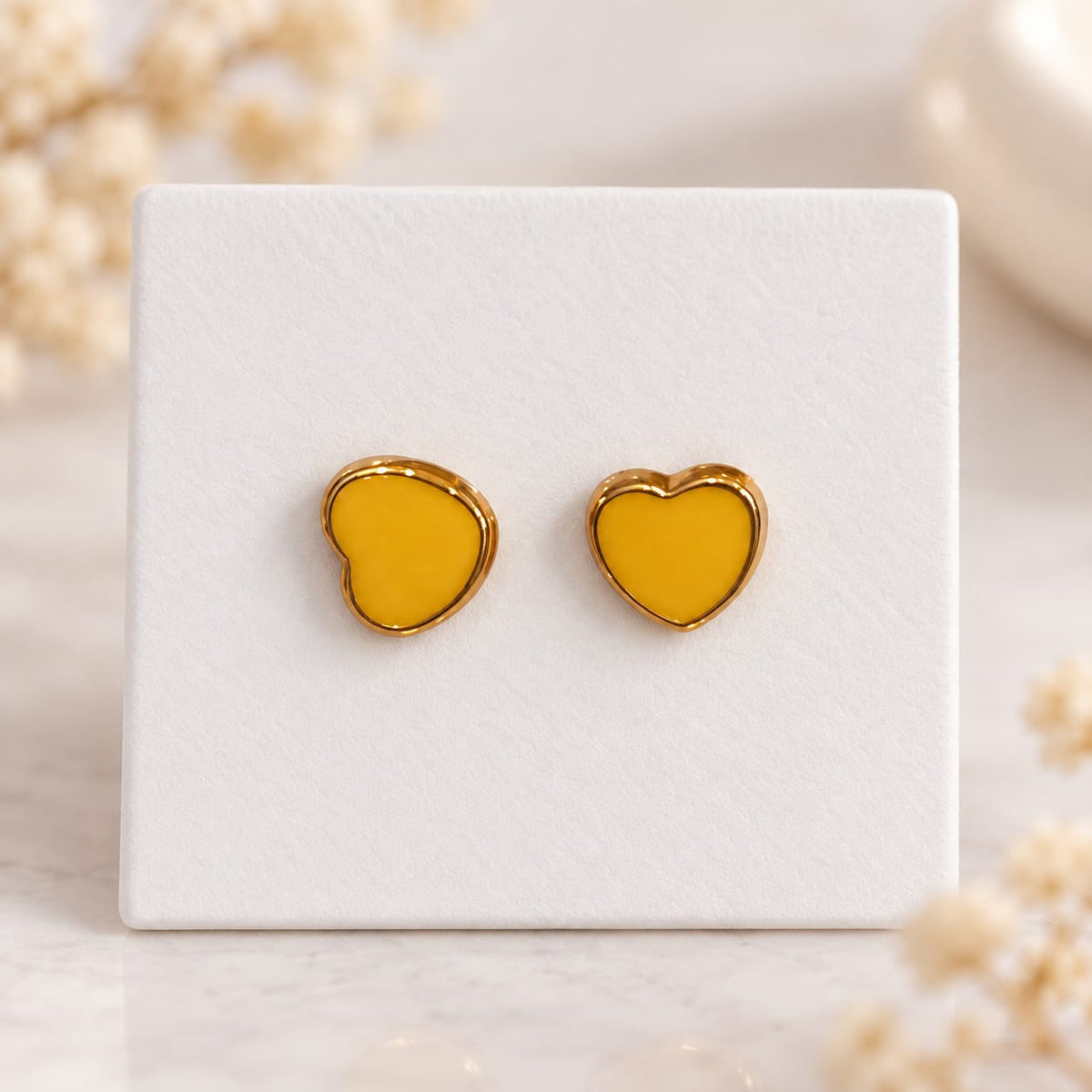 Yellow Heart Kids Stud Earrings