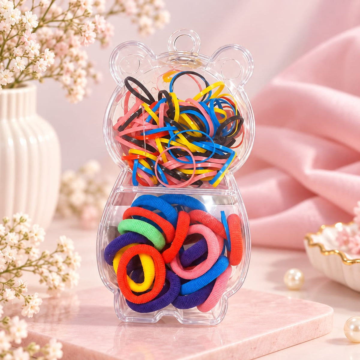 Neon Bunny Hair Tie & Elastic Set
