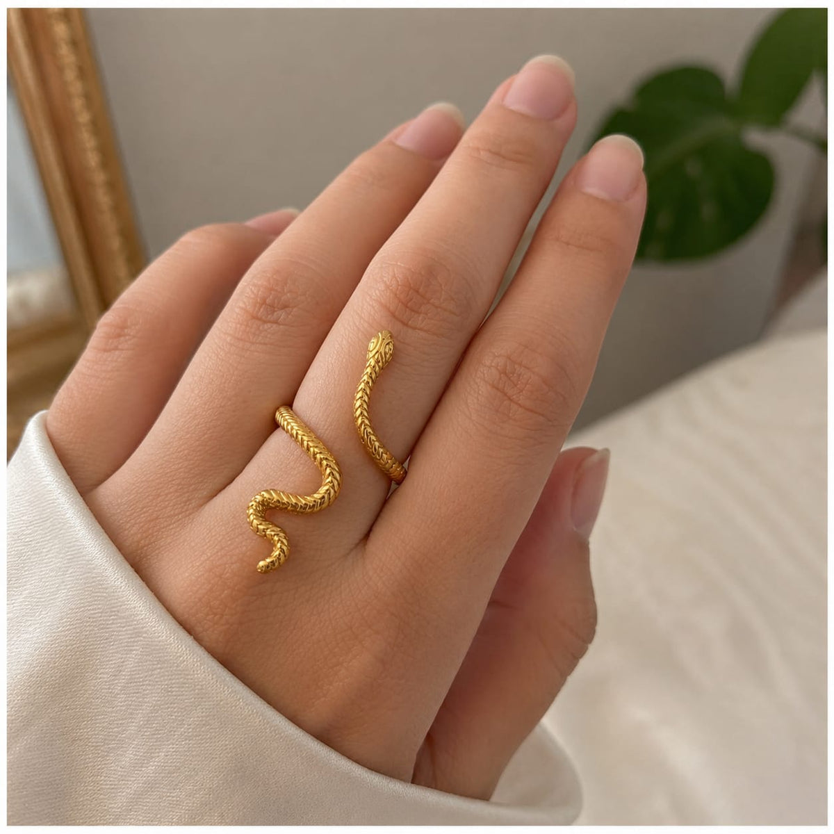 Golden Snake Wrap Ring