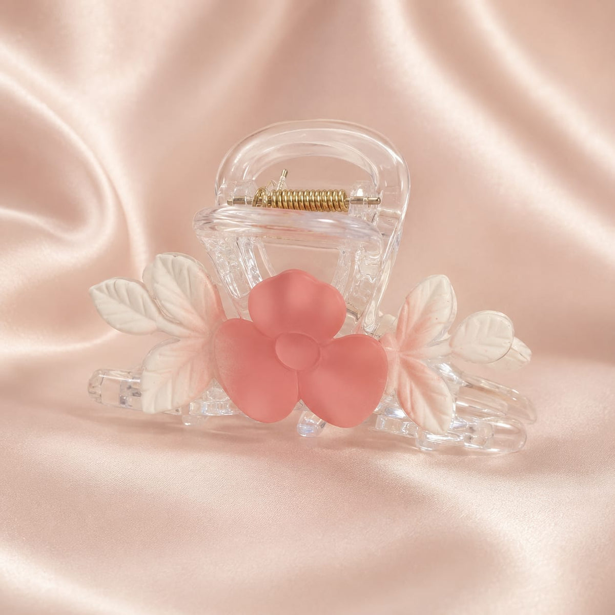 Blush Blossom Floral Claw Clip