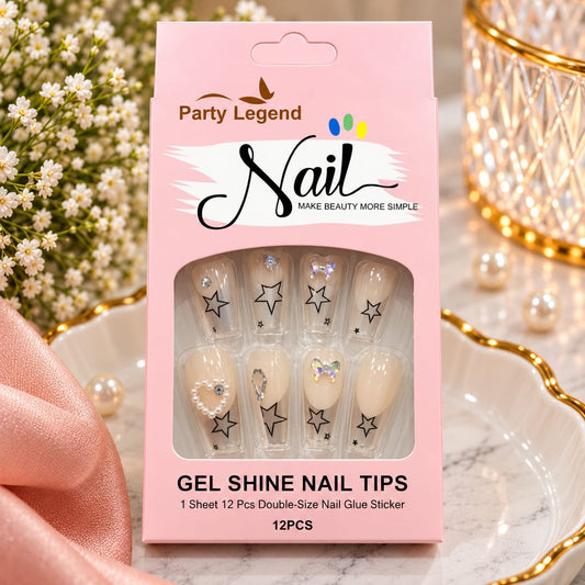 Starry Pearl Crystal Press-On Nail Set
