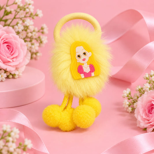 Yellow Pom-Pom Hair Tie