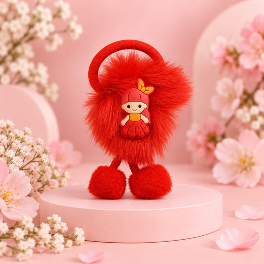 Red Pom-Pom Hair Tie