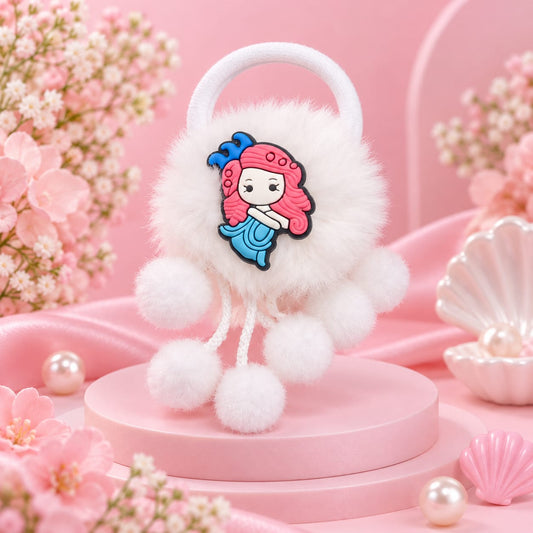 White Pom-Pom Hair Tie