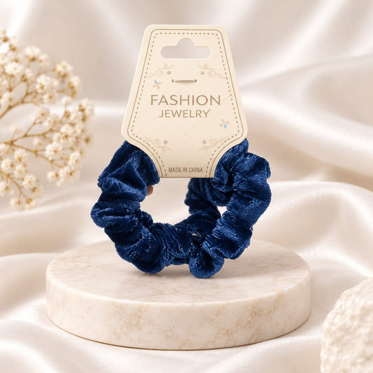 Blue Velvet Scrunchie Pair