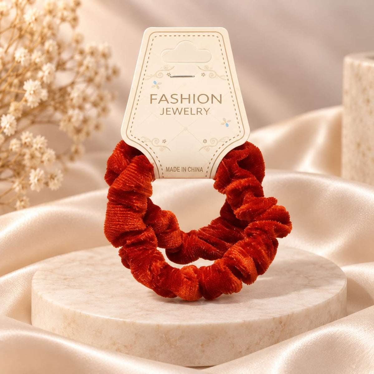 Red Velvet Scrunchie Pair