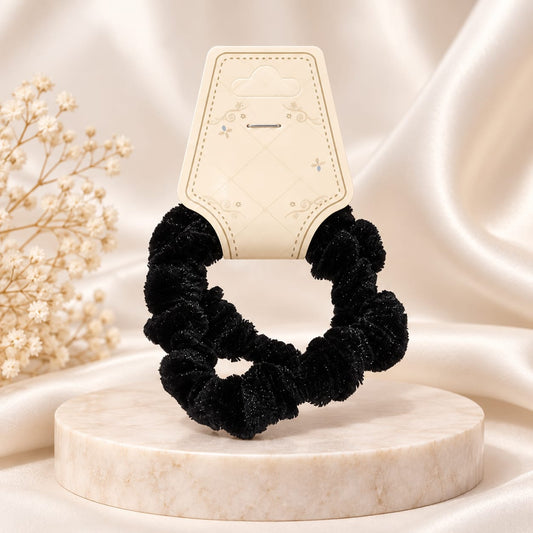 Shine Black Velvet Scrunchie Pair