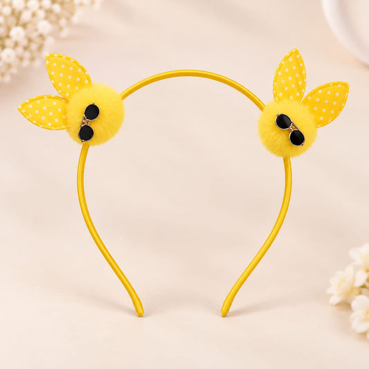 Yellow Bunny Pom-Pom Headband