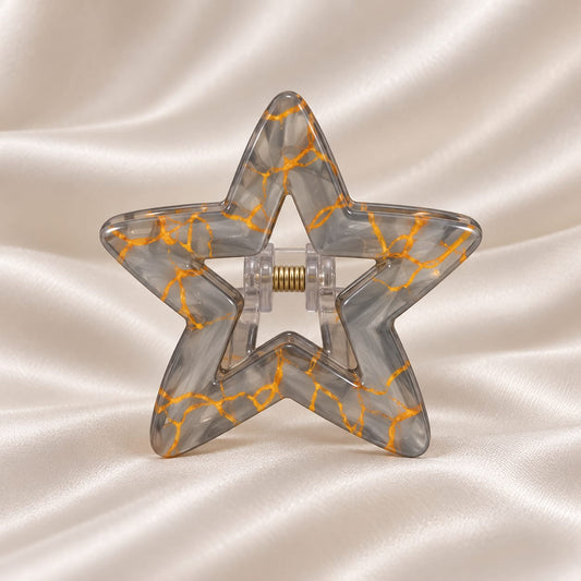 Marbled Star Medium Hair Claw Clip