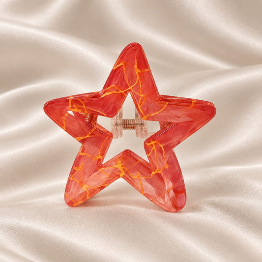 Marbled Star Medium Hair Claw Clip