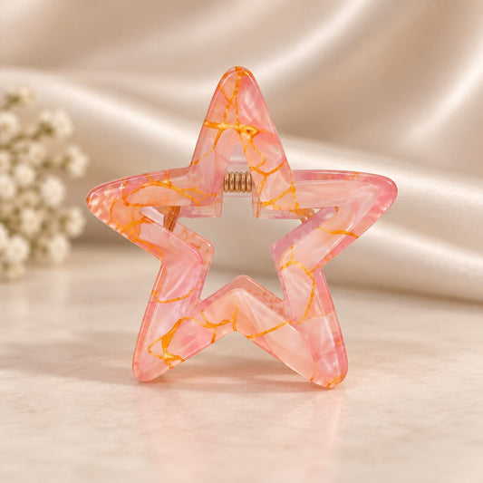 Marbled Star Medium Hair Claw Clip