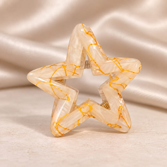 Marbled Star Medium Hair Claw Clip