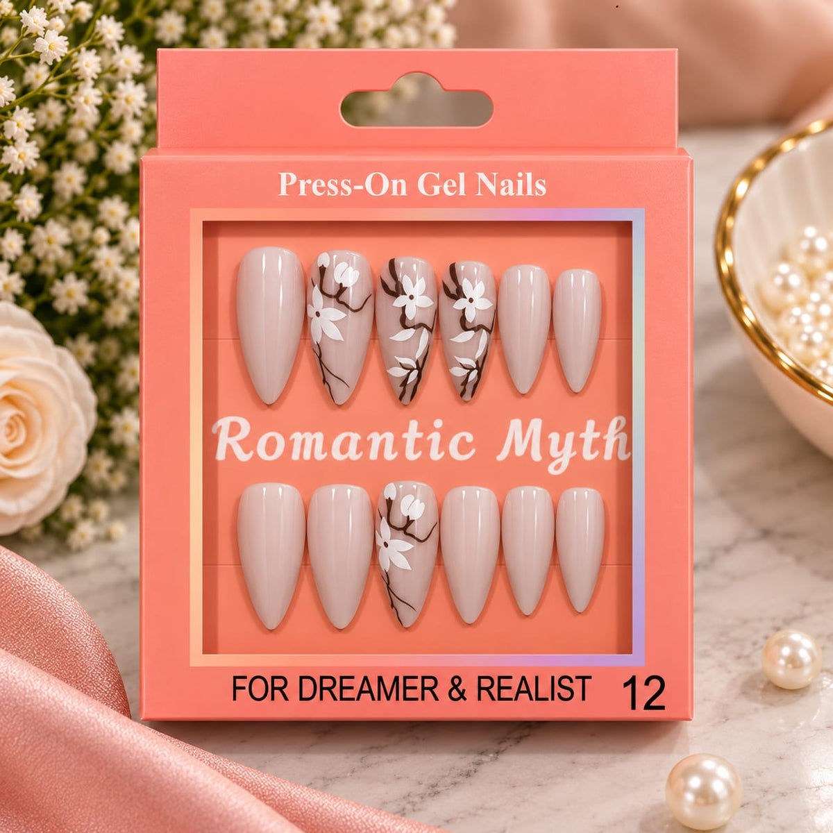 Ivory Blossom Press-On Gel Nail Set