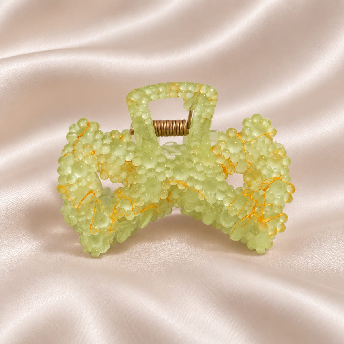 Beaded Bow Hair Claw Clip