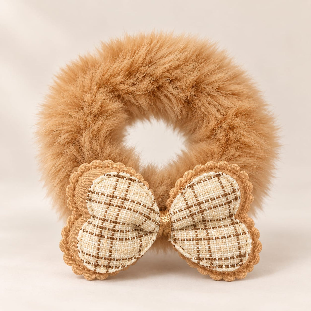 Faux Fur Bow Ponytail Holder