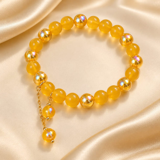 Aurora Glow Beaded Charm Bracelet