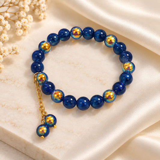 Aurora Glow Beaded Charm Bracelet