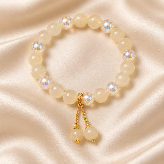 Aurora Glow Beaded Charm Bracelet