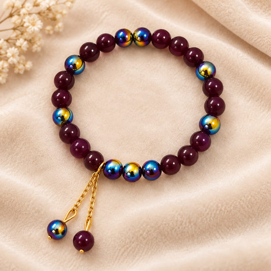 Aurora Glow Beaded Charm Bracelet