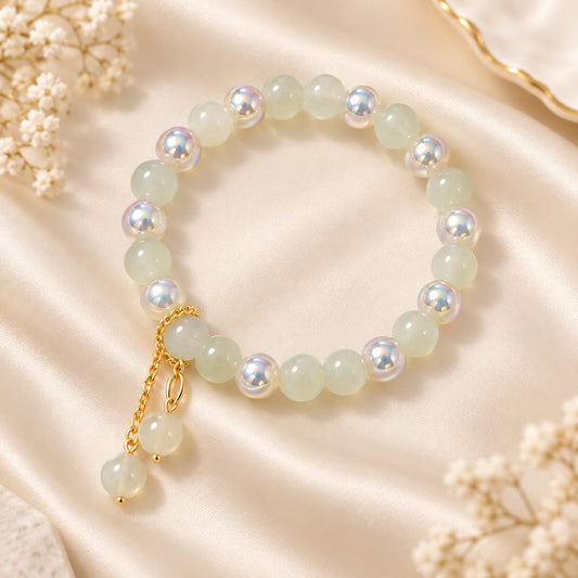 Aurora Glow Beaded Charm Bracelet
