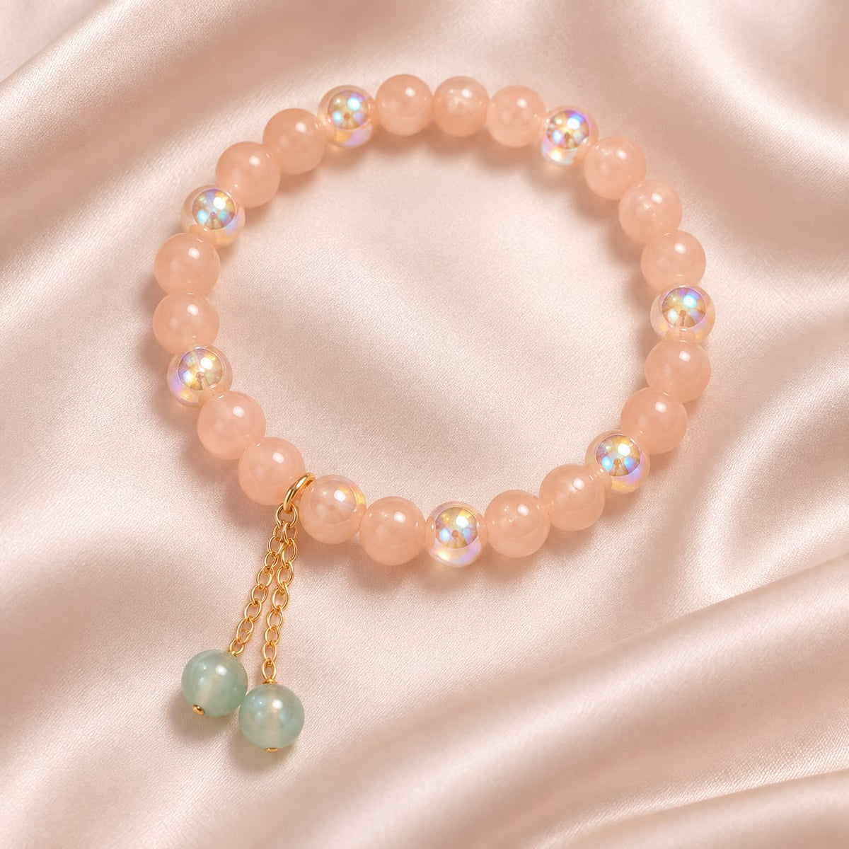 Aurora Glow Beaded Charm Bracelet