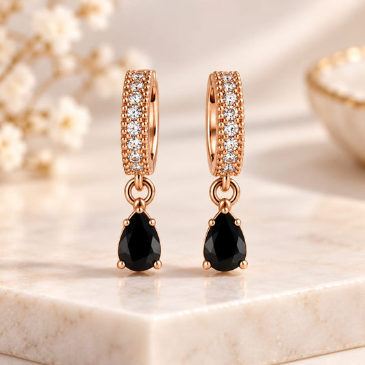 Rose Gold Crystal Teardrop Earrings