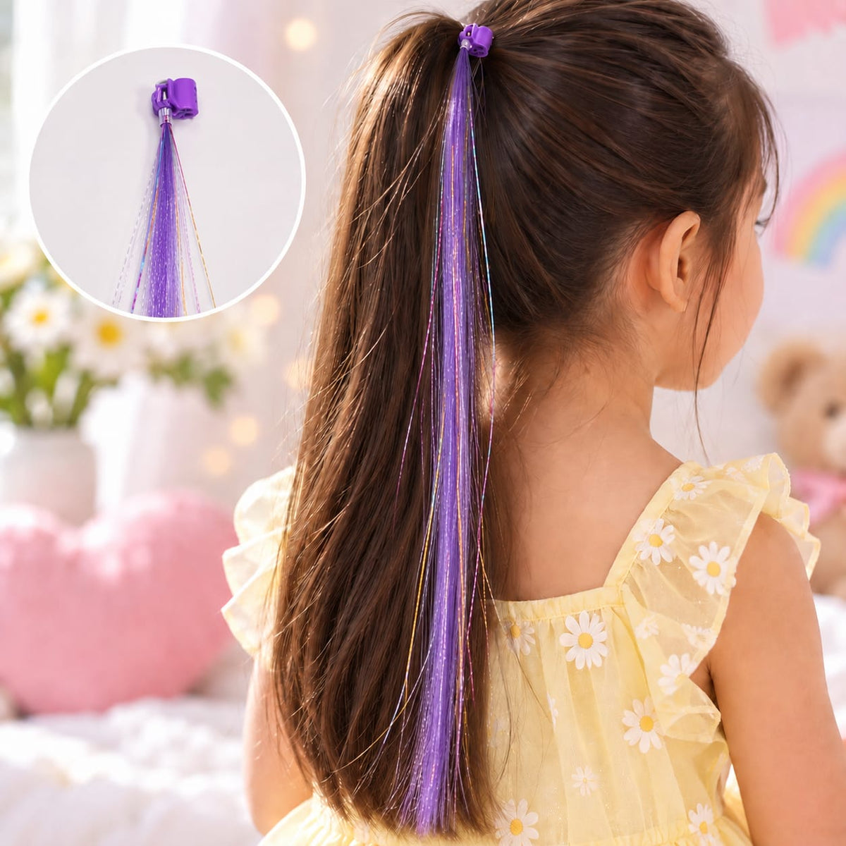 Rainbow Shine Clip-In Hair Strands
