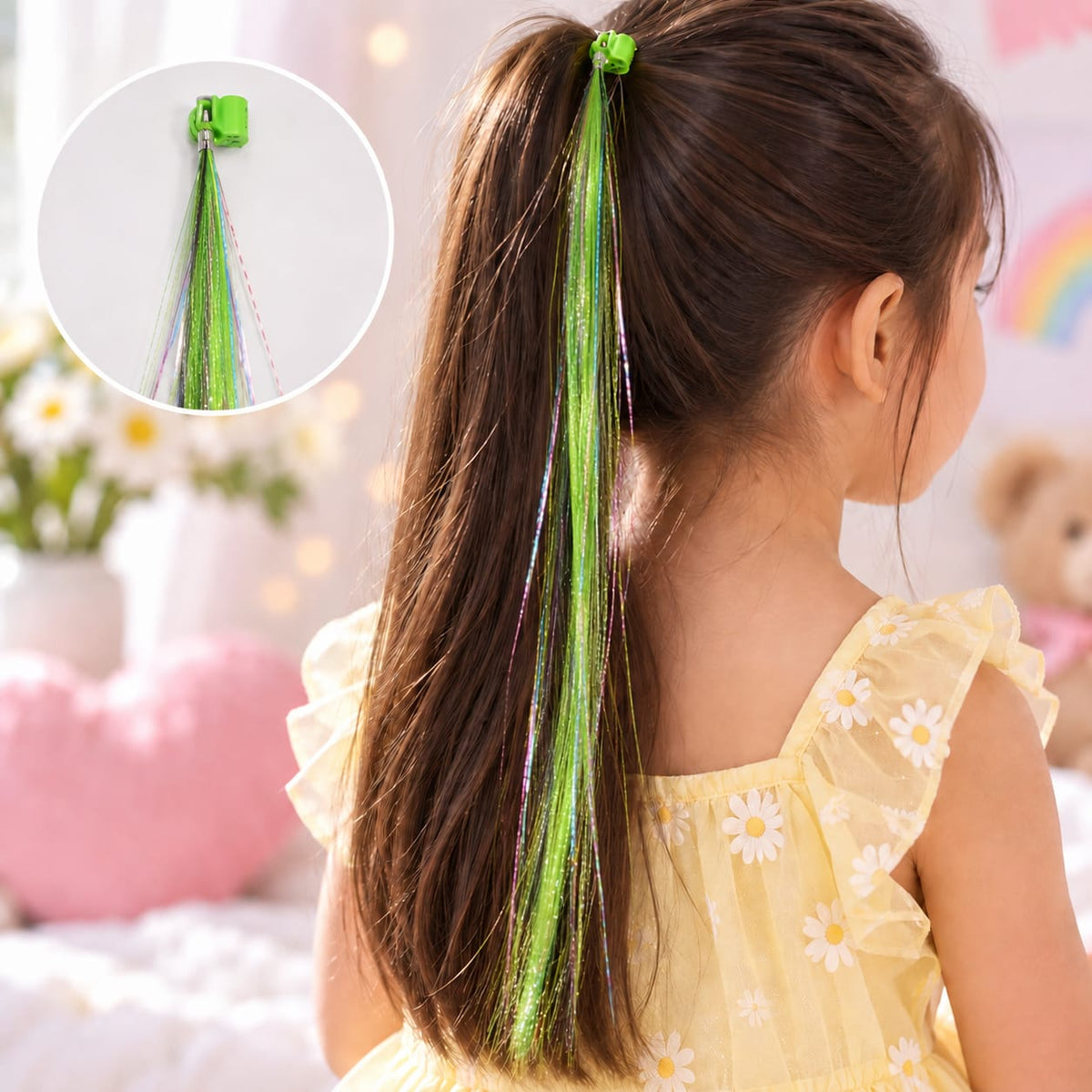 Rainbow Shine Clip-In Hair Strands