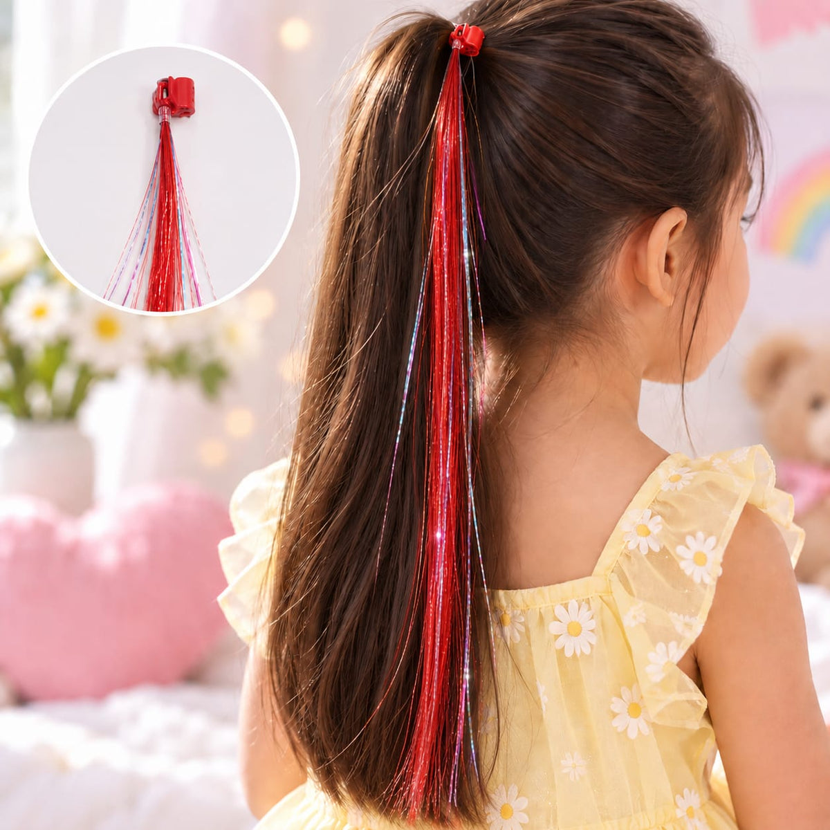 Rainbow Shine Clip-In Hair Strands