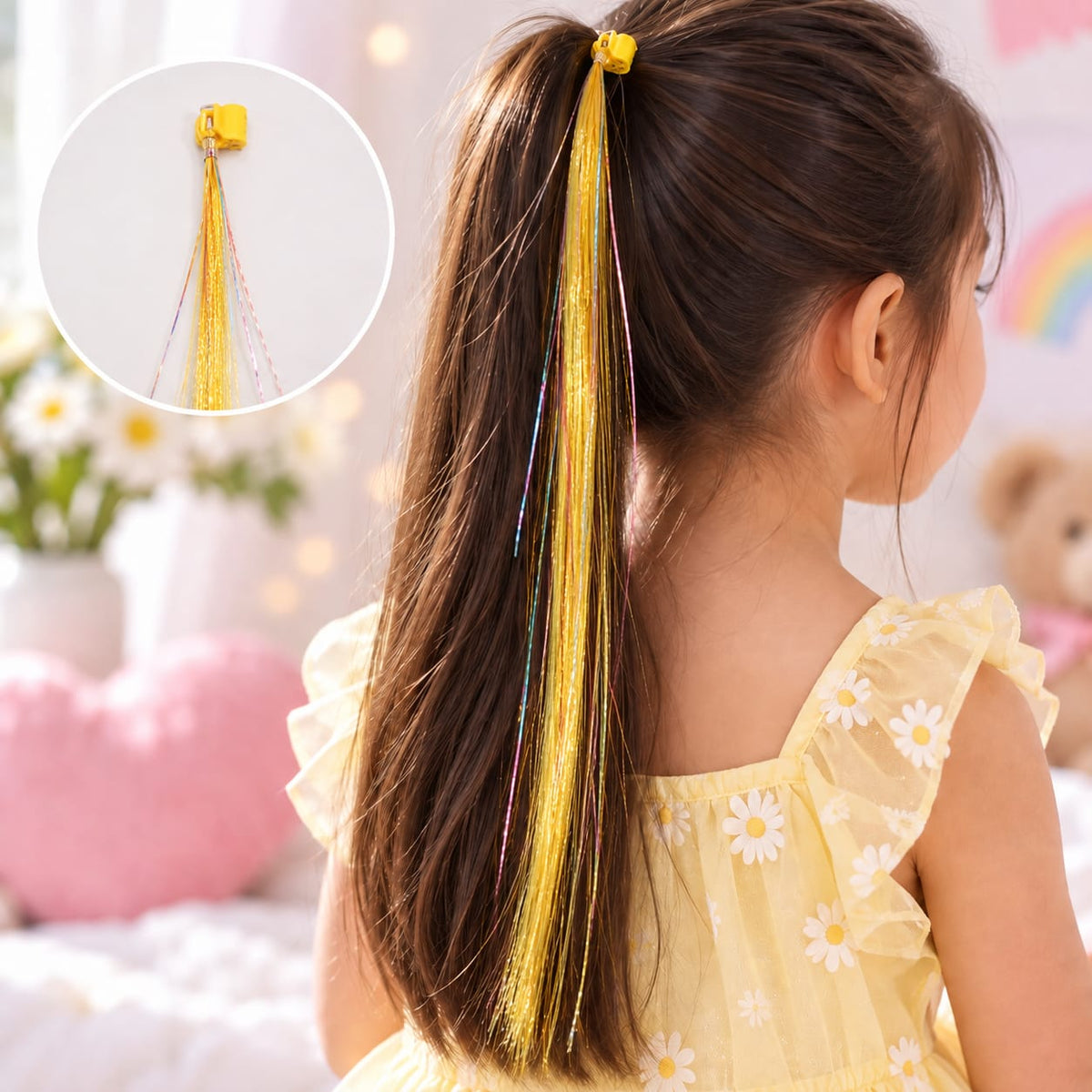 Rainbow Shine Clip-In Hair Strands