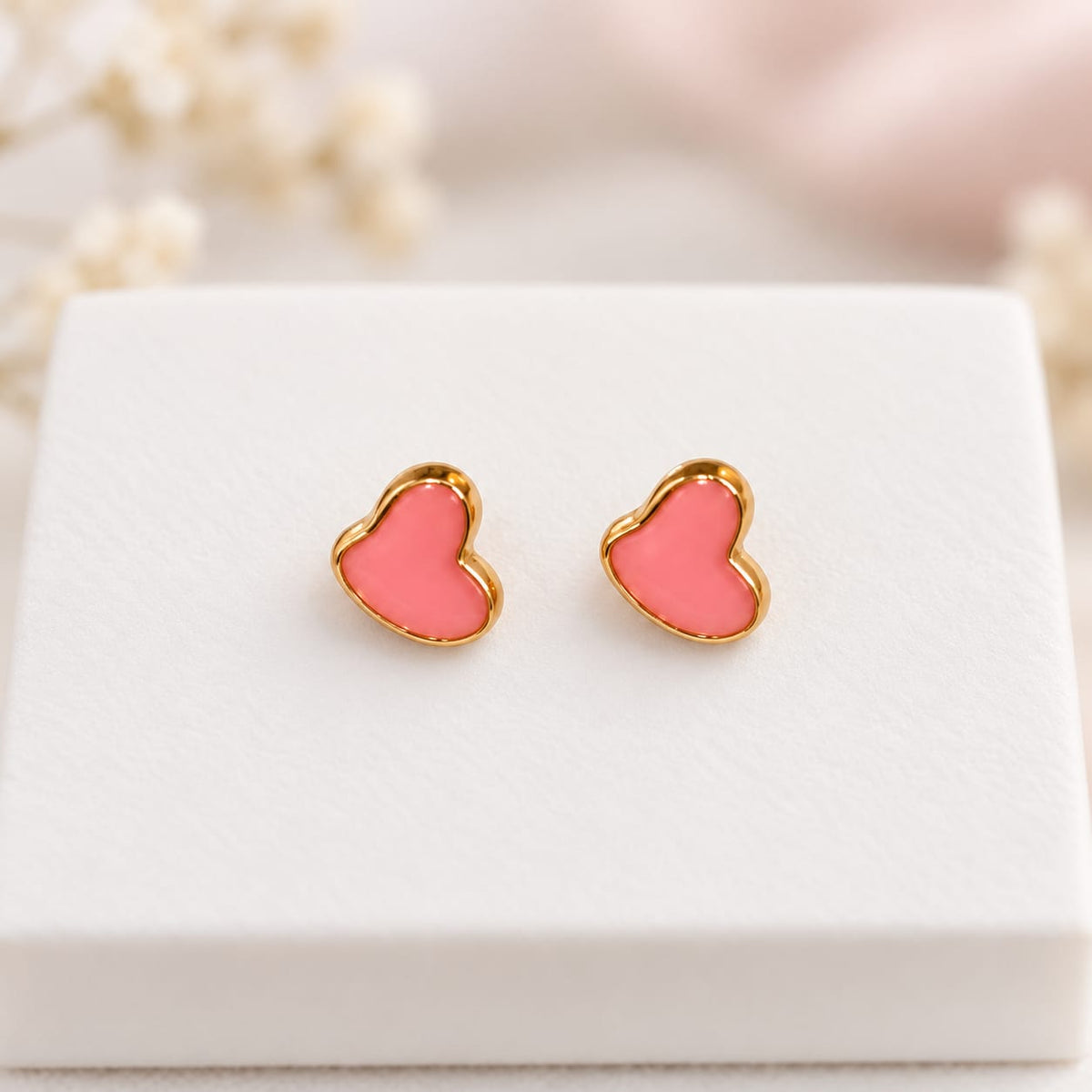 Pink Heart Kids Stud Earrings
