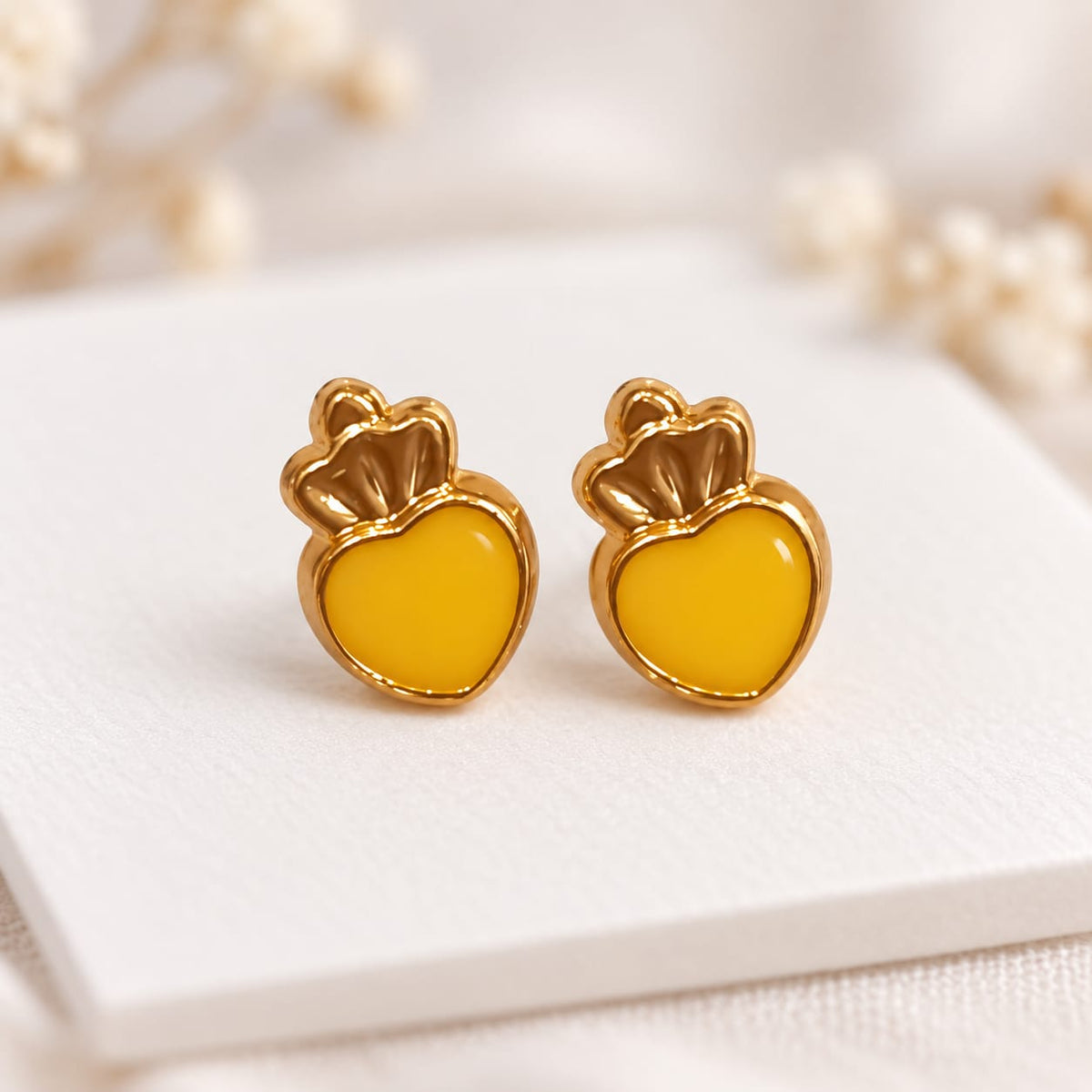 Golden Yellow Fruit Kids Stud Earrings