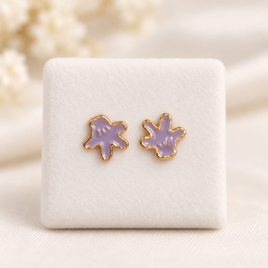 Lilac Fun Shape Kids Stud Earrings