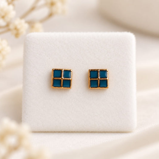 Teal Window Kids Stud Earrings