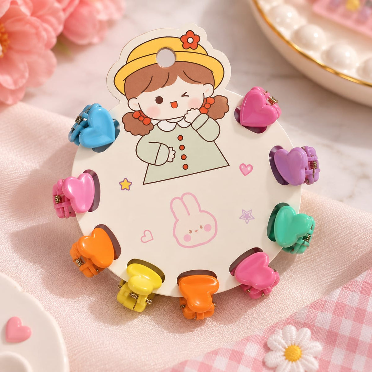 Pastel Heart Mini Claw Clips