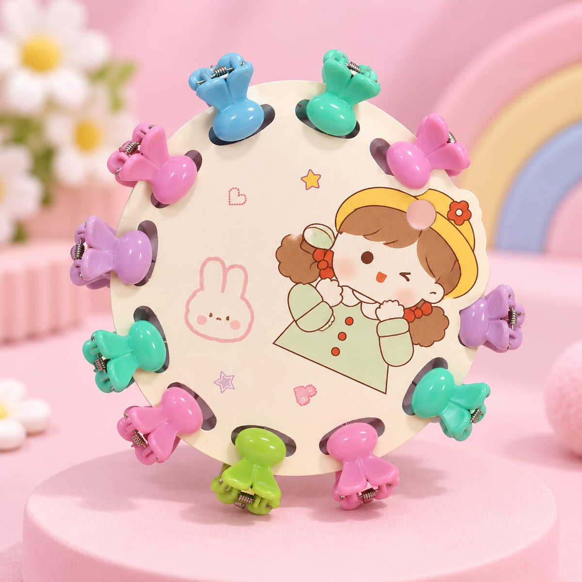 Pastel Heart Mini Claw Clips