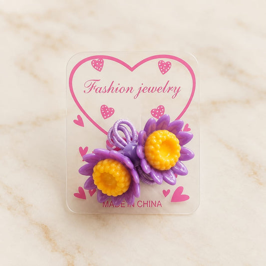 Kids Floral Pony Hair Tie Pair