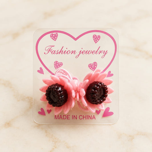 Kids Floral Pony Hair Tie Pair
