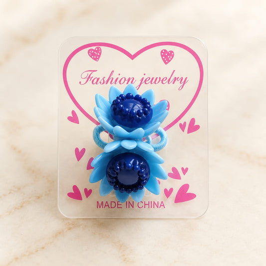 Kids Floral Pony Hair Tie Pair