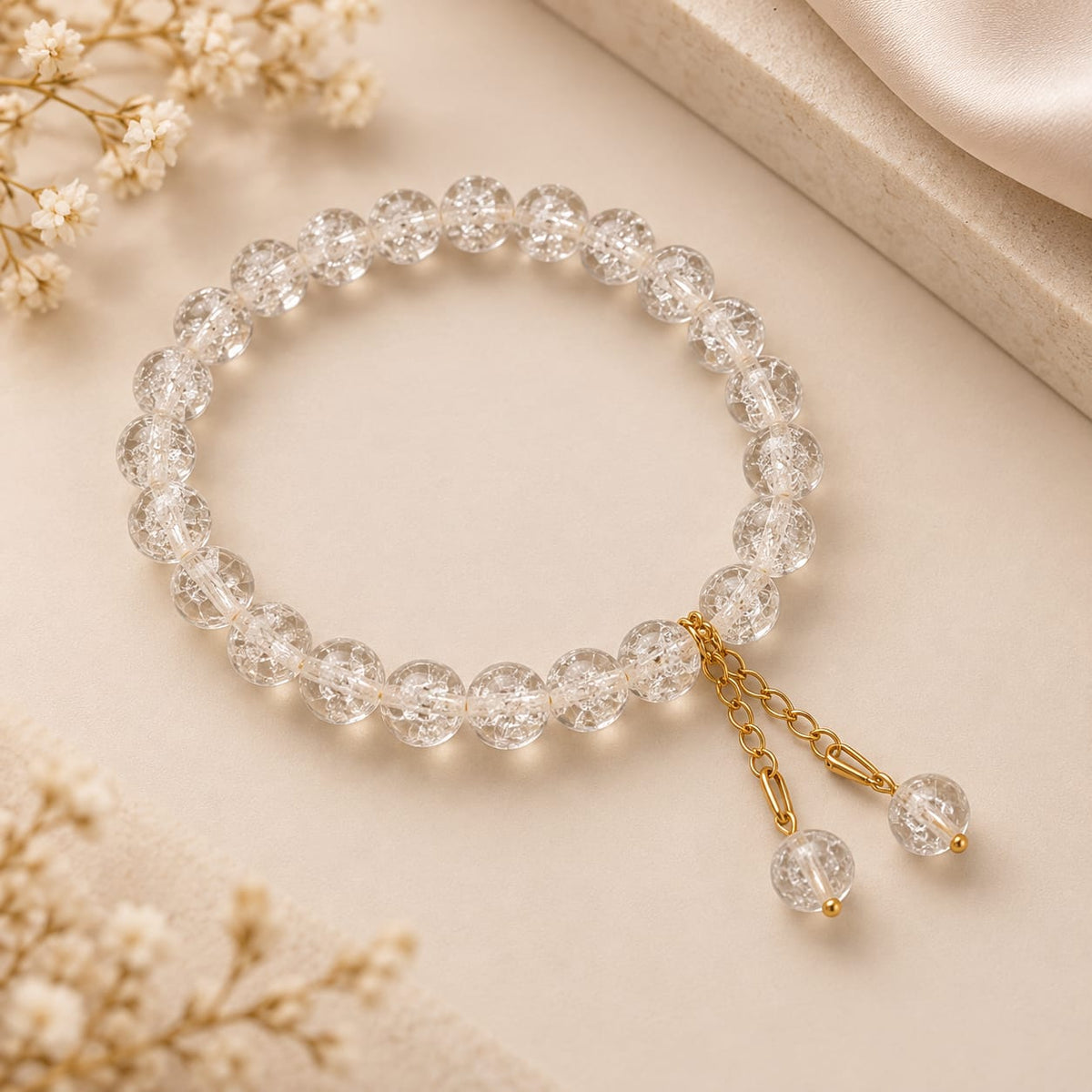Crystal Bead Charm Bracelet
