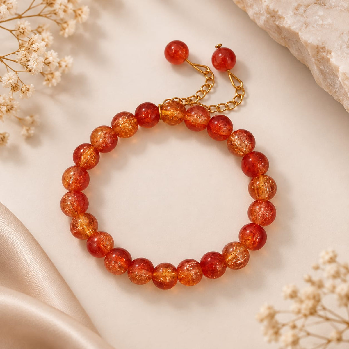 Peach Blush Crystal Bracelet