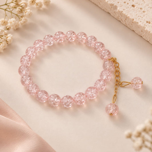 Amber Glow Beaded Charm Bracelet