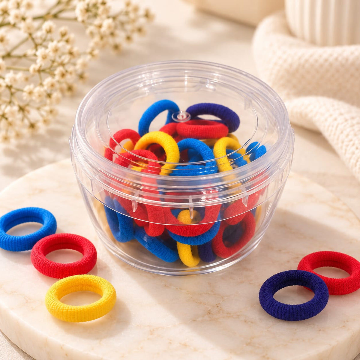 Bright Primary Hair Elastics Set