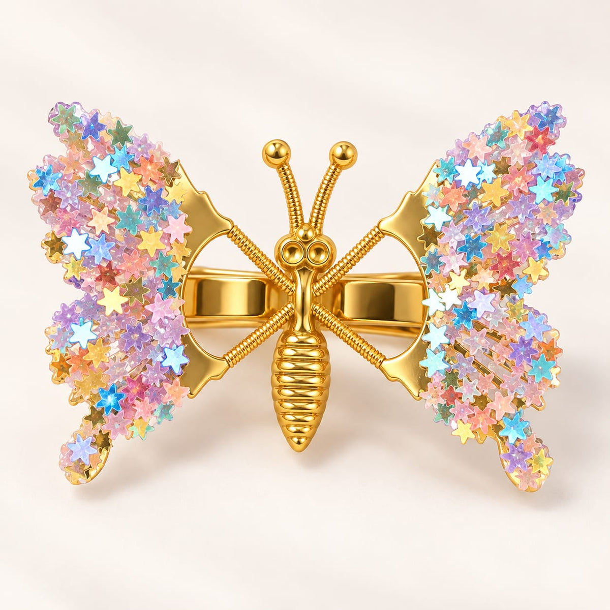 Rainbow Star Butterfly Hair Pin