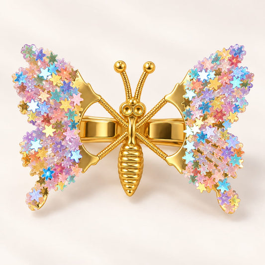 Rainbow Star Butterfly Hair Pin